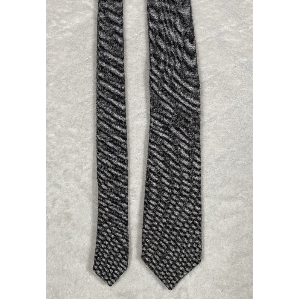 J. Crew Slim Wool Tie Birdseye Charcoal Gray Textured Professor Academia Preppy